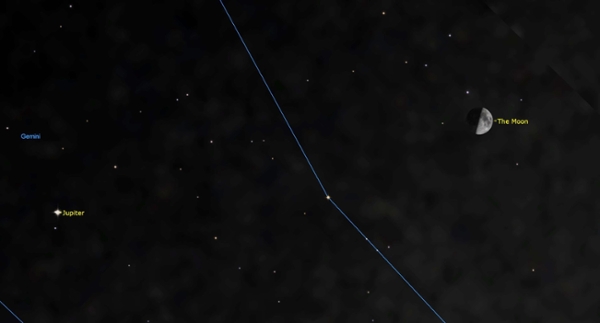 Wednesday, March 25: First quarter moon & Jupiter