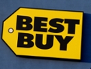 JERSEY CITY, NJ - AUGUST 1: The rising sun illuminates a Best Buy corporate logo on the side of their store on August 01, 2026, in Jersey City, New Jersey.  (Photo by Gary Hershorn/Getty Images)
