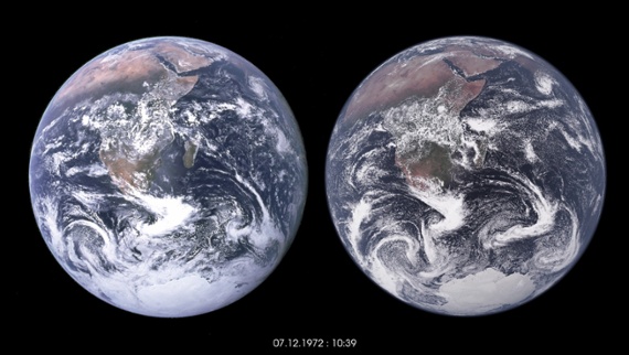 Recreated 'Blue Marble' photo tests climate model