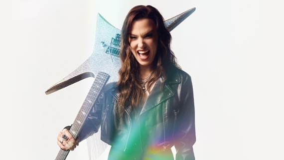 “Our first artist model for a female guitarist”: Kramer’s Lzzy Hale signature Voyager has been unveiled – with a custom body shape and a blinding Holographic Sparkle finish to match