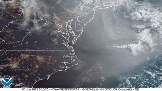 Satellites see U.S. East Coast engulfed by wildfire smoke