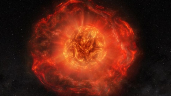 Before exploding, this star puffed out a sun's worth of mass