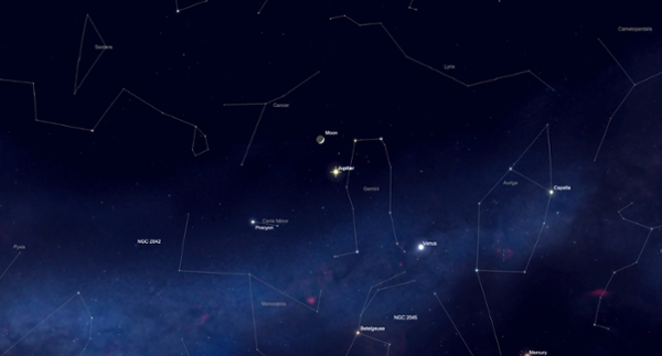 Wednesday, May 20: The moon meets Jupiter