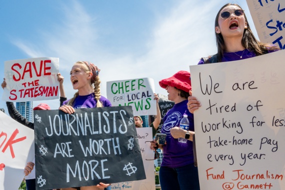 Hundreds of Gannett newsroom employees walk off the job