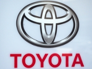 The logo of Japan's Toyota Motor is seen at the company's showroom in Tokyo on February 6, 2026. Toyota has named a new CEO to "accelerate" decision-making, the Japanese auto giant said on February 6 as it hiked its profit and sales forecasts for the current fiscal year despite the impact of US tariffs. (Photo by Kazuhiro NOGI / AFP via Getty Images)