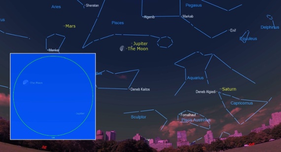 See the moon swing past Jupiter in Tuesday morning's sky