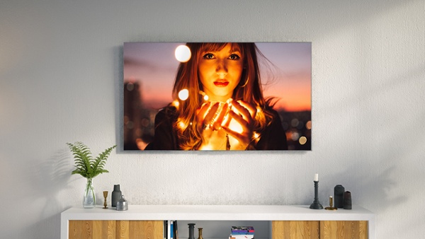This gesture-controlled 27-inch TV sticks to any surface