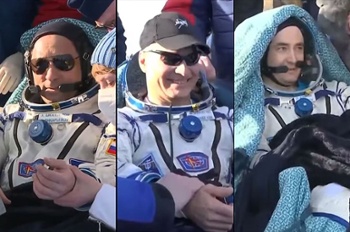 Record-breaking US astronaut returns to Earth on Russian Soyuz capsule