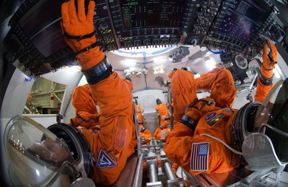 Astronaut Stan Love on the digital-age Orion cockpit