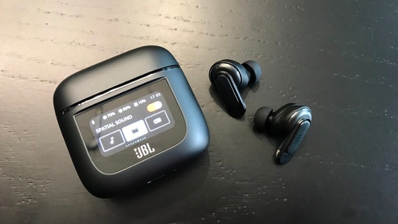 JBL put a smartwatch screen in a wireless earbuds case