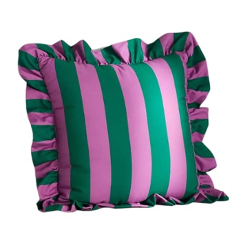 Striped Ruffle Outdoor Pillow, Anthropologie