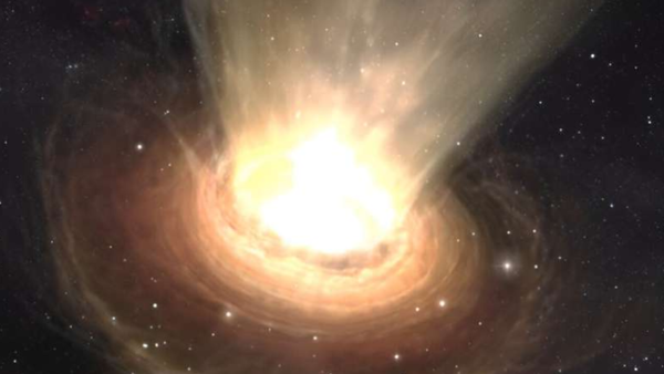 Ancient supermassive black hole blowing galaxy-killing wind