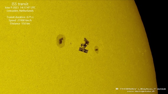 Watch space station cross the sun during a spacewalk