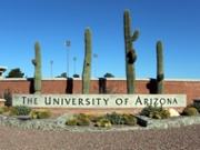 Tucson, AZ, USA &ndash; March 16, 2014: An entrance to The University of Arizona located in Tucson. The University of Arizona is a public research university founded in 1885.