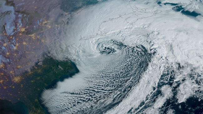Satellites see bomb cyclone hit northeast US with snow