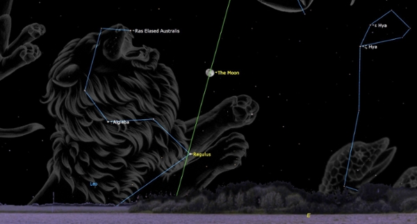 Monday, Jan. 5: Gibbous moon near Regulus&nbsp;