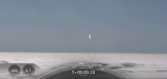 SpaceX launches 46 Starlink satellites, lands rocket on ship at sea