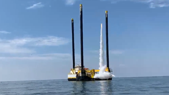 1st rocket launched from a floating launch pad in US waters