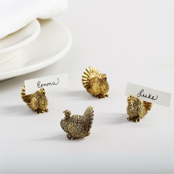 Gold Turkey Place Card Holders Set, Pottery Barn