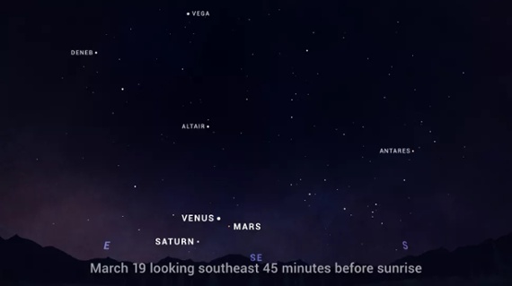 Saturn shines with Venus and Mars before dawn. Here's where and when.