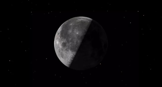 See the half-lit last quarter moon tonight!