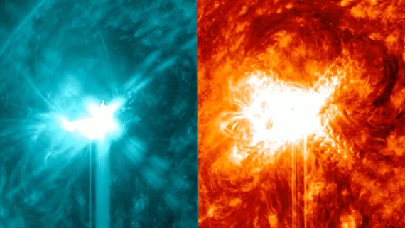 Powerful twin solar flares erupt as cell phone outages spike