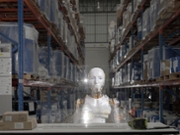 Artificial intelligence robot control futuristic data screen .