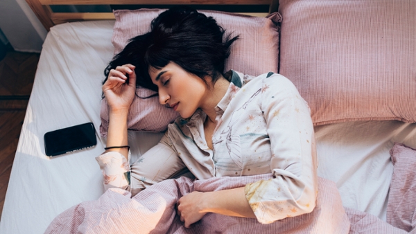 A woman sleeping