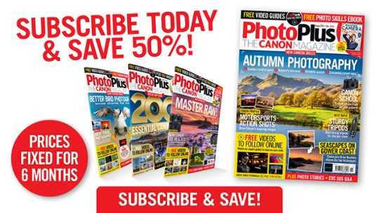 New PhotoPlus: The Canon Magazine Nov issue 223. Big savings with 50% off subscriptions!