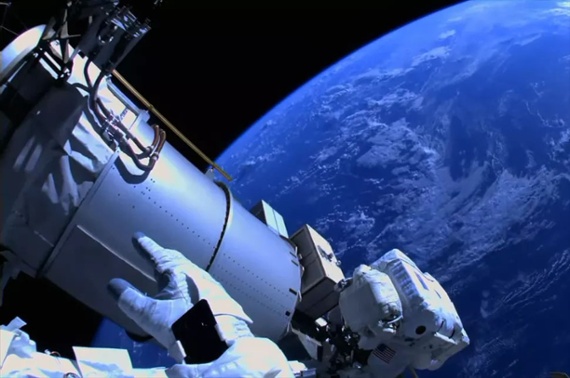 NASA astronauts take spacewalk outside ISS