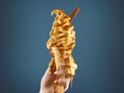 Ice cream cone with choclate Flake