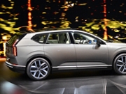 A new electric car model EX60 of Swedish Volvo carmeker is seen during the global launch at an event in Stockholm, Sweden on January 21, 2026. (Photo by Anders WIKLUND / TT NEWS AGENCY / AFP via Getty Images) / Sweden OUT