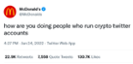 McDonald's goes viral with cryptocurrency tweet