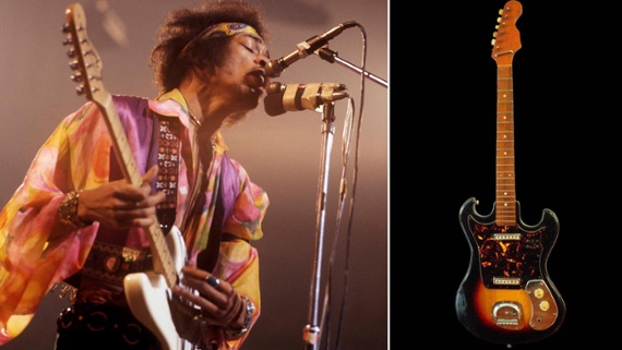 A Jimi Hendrix-played Japanese double-cut guitar is hitting the auction block for a second time