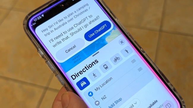 Siri AI on an iPhone
