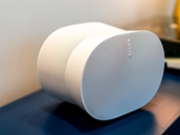 The Sonos Era 300 wireless smart speaker at the Sonos headquarters in Goleta, California, US, on Thursday, Feb. 19, 2026. Since taking over as Sonos Inc. CEO in January 2025, Tom Conrad has been tasked with reorienting a company that had cultivated a mass following only to see frustrated customers revolt after the overhaul of the app that runs its household speaker systems. Photographer: Kyle Grillot/Bloomberg via Getty Images