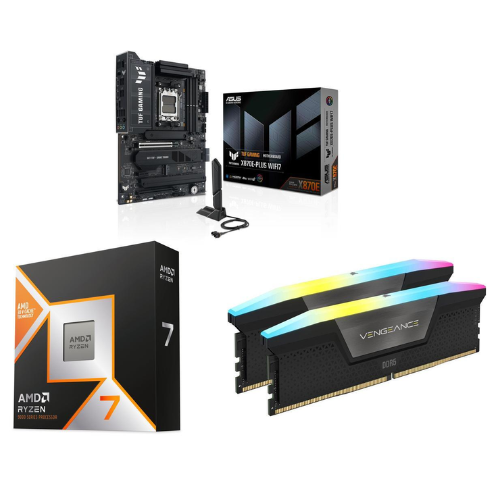 Combo: AMD Ryzen 7 9800X3D, 32GB Corsair Vengeance DDR5-6400 RAM, Asus TUF Gaming X870E-Plus WiFi 7: was $1,193.97 now $989.98 at Newegg