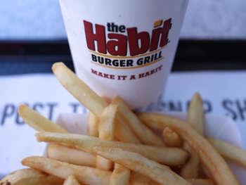 SAN RAFAEL, CALIFORNIA - APRIL 11: In this photo illustration, french fries and beverage are displayed at The Habit Burger Grill on April 11, 2024 in San Rafael, California. (Photo Illustration by Justin Sullivan/Getty Images)