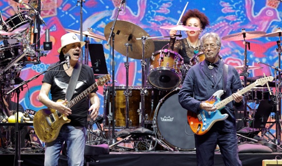 “The doctor's in the house”: Watch Carlos Santana and Eric Clapton tip their caps to Peter Green with a searing version of Black Magic Woman at the 2023 Crossroads Festival