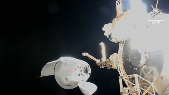 SpaceX Dragon arrives at space station with NASA supplies