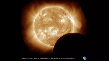 The 1st solar eclipse of 2022 is stunning in satellite views