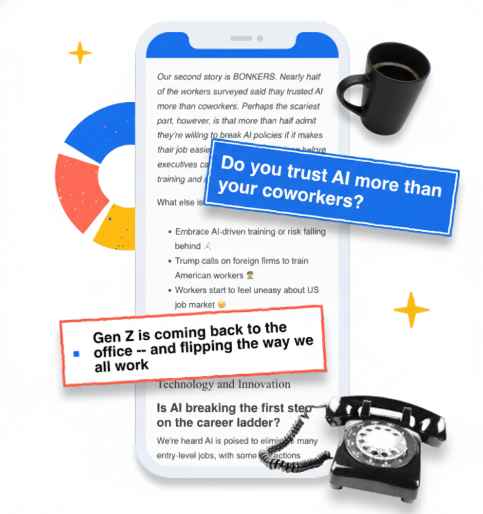 Phone with newsletter example